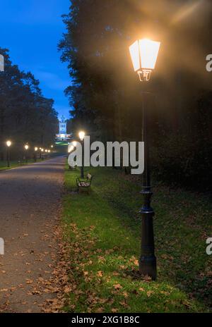 Promenade in Maksimir park at night in Zagreb Stock Photo