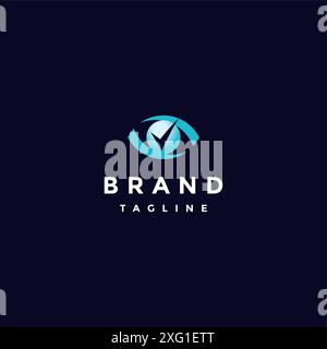 Simple Eye Check Logo Design. Check Icon In The Middle Of Minimalist Eye Symbol Design. Stock Vector