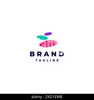Three Colorful Abstract Circles Logo Design. Three Colorful Floating Oval Circles Logo Design. Stock Vector