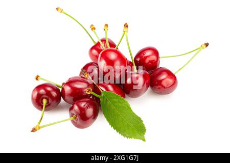 sweet cherries isolated on a white background. Clipping path. Stock Photo