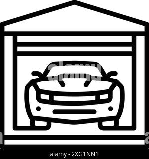 Icon for garage, car Stock Vector