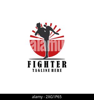 fighter isolated logo design vector Stock Vector
