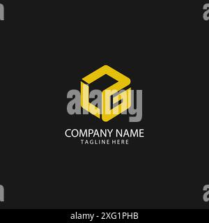 initial letter NLG hexagon logo design vector Stock Vector