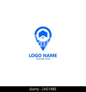 pin house logo design vector Stock Vector
