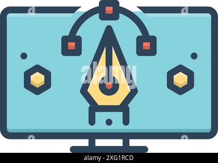 Icon for draw,pen tool Stock Vector