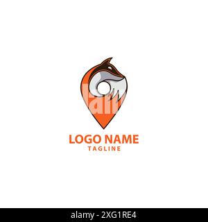 creative colorful Fox point modern logo vector concept element Stock Vector