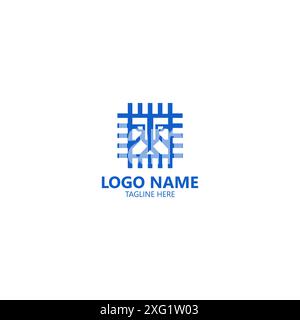chip lion head logo design vector Stock Vector
