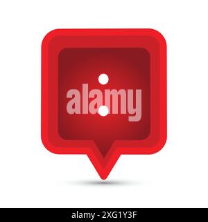 Colon mark on a red speech bubble Stock Vector