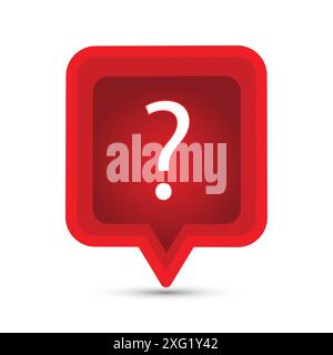 Question mark on a red speech bubble Stock Vector
