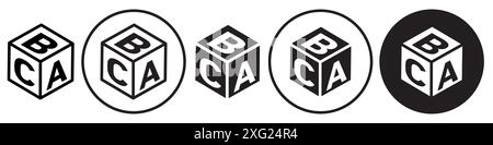 ABC Blocks Icon vector set collection for web vector set collection for app ui Stock Vector