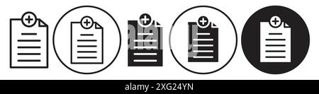 Add new Document Icon vector set collection for web vector set collection for app ui Stock Vector