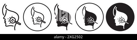Acne icon vector set collection for web vector set collection for app ui Stock Vector