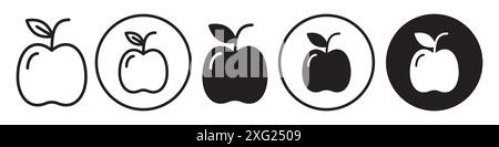 Apple Icon vector set collection for web vector set collection for app ui Stock Vector