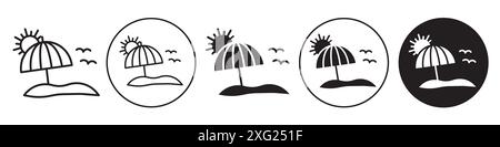 Beach Icon vector set collection for web vector set collection for app ui Stock Vector
