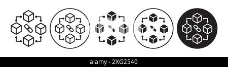 Block chain technology icon vector set collection for web vector set collection for app ui Stock Vector