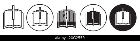 Bible Book Icon vector set collection for web vector set collection for app ui Stock Vector