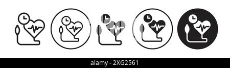 Blood pressure icon vector set collection for web vector set collection for app ui Stock Vector