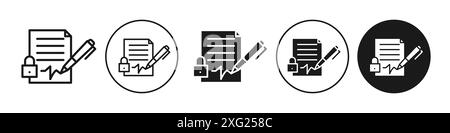 Confidentiality agreement icon vector set collection for web vector set collection for app ui Stock Vector