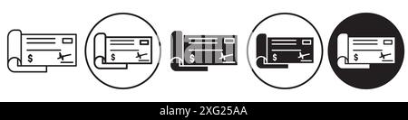 Checkbook Icon vector set collection for web vector set collection for app ui Stock Vector