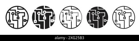 Circuit board icon vector set collection for web vector set collection for app ui Stock Vector