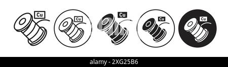 Copper icon vector set collection for web vector set collection for app ui Stock Vector