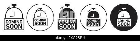 Coming Soon Icon vector set collection for web vector set collection for app ui Stock Vector