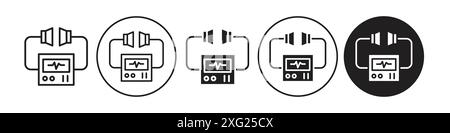 defibrillator icon vector set collection for web vector set collection for app ui Stock Vector