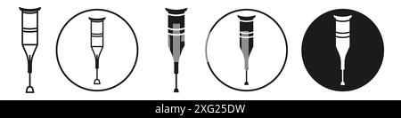 Crutches Icon vector set collection for web vector set collection for app ui Stock Vector