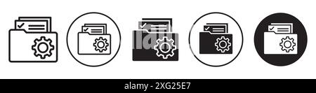 Document project icon vector set collection for web vector set collection for app ui Stock Vector