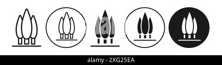 Cypress tree icon vector set collection for web vector set collection for app ui Stock Vector