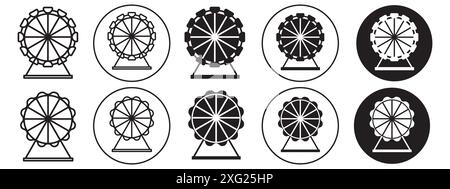 Ferris Wheel Icon vector set collection for web vector set collection for app ui Stock Vector