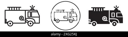 Fire Truck icon vector set collection for web vector set collection for app ui Stock Vector