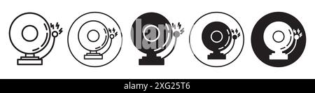 Fire Alarm Liine Icon vector set collection for web vector set collection for app ui Stock Vector