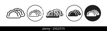 Jiaozi icon vector set collection for web vector set collection for app ui Stock Vector