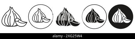 Garlic Icon vector set collection for web vector set collection for app ui Stock Vector