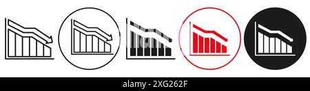 Loss Bar Chart Icon vector set collection for web vector set collection for app ui Stock Vector