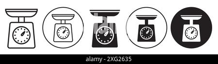Kitchen scale icon vector set collection for web vector set collection for app ui Stock Vector