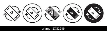 Mobile rotate Vector Icon vector set collection for web vector set collection for app ui Stock Vector