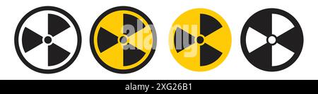 Nuclear Symbol vector set collection for web vector set collection for app ui Stock Vector