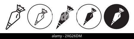 Pastry bag icon vector set collection for web vector set collection for app ui Stock Vector
