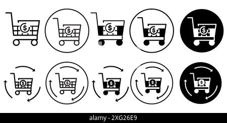 Purchase History Icon vector set collection for web vector set collection for app ui Stock Vector