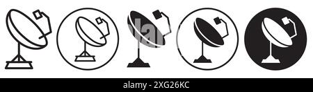 Satelite dish icon vector set collection for web vector set collection for app ui Stock Vector