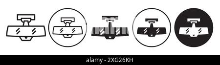 Rear View mirror Icon vector set collection for web vector set collection for app ui Stock Vector