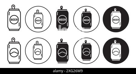 Tin can icon vector set collection for web vector set collection for app ui Stock Vector