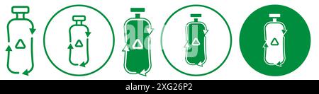 Recycle Bottle Icon vector set collection for web vector set collection for app ui Stock Vector