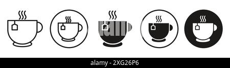 Tea Cup Icon vector set collection for web vector set collection for app ui Stock Vector