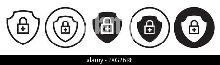 security Icon vector set collection for web vector set collection for app ui Stock Vector