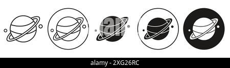 saturn planet icon vector set collection for web vector set collection for app ui Stock Vector