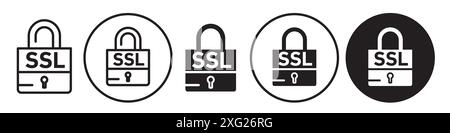 SSL icon vector set collection for web vector set collection for app ui Stock Vector