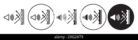 Soundproof icon vector set collection for web vector set collection for app ui Stock Vector